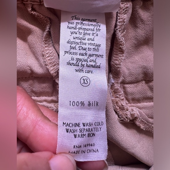 DA-NANG Cargo Pants 100% Silk Full Length Vintage Pockets Elastic Waist/ankle XS - Picture 14 of 16